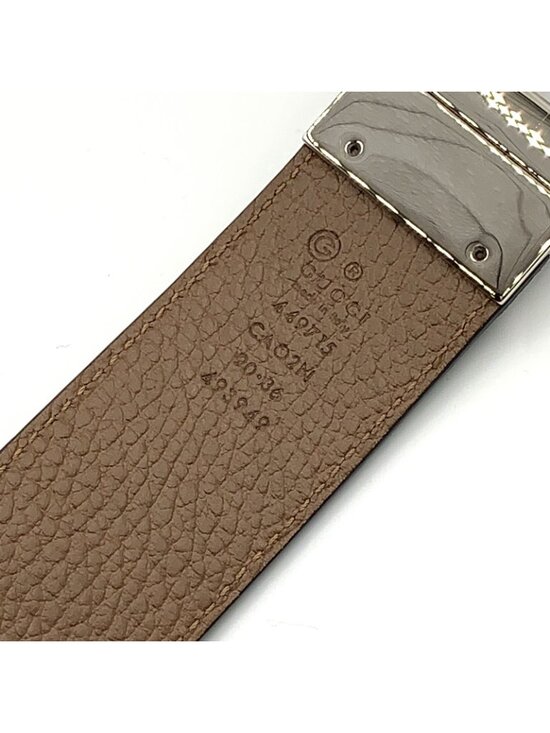 Gucci Interlocking Reversible Leather Brown Black Belt Silver main image 11